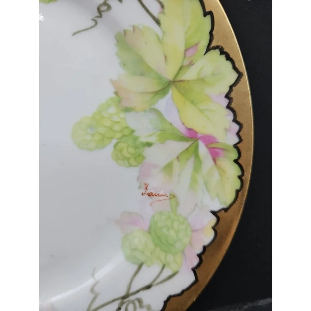 Antique O.&.E.G. Royal Austria Hand Painted Grape Vine 6.5